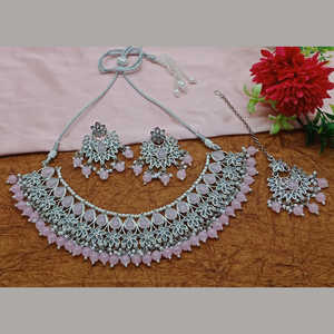 Ensemble de bijoux fins plaqué argent avec pierre de cristal et perles 10581269LPI Collier - Product Image 1