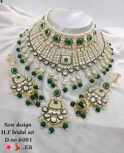 Indian Traditional High Quality Ethnic <b>Gold</b> Plated Kundan <b>Pearl</b> <b>Necklace</b> Earring Set Latest Designed Women Wedding Party - Product Image 1