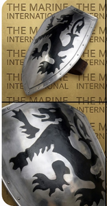 Bouclier de Chevalier Médiéval Fait Main, Design Dragon, Acier Calibre 18, Finition Argentée, Style Antique, Décoration d'Intérieur, Objet de Collection - Product Image 6