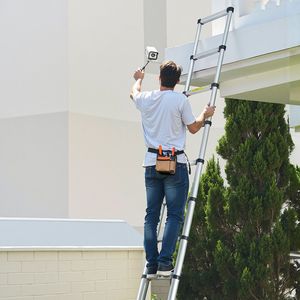 บันไดอลูมิเนียมน้ำหนักเบาแบบยืดหดได้ 12.5 ฟุต รับน้ำหนักได้มาก 33 ระดับอเนกประสงค์ พับเก็บได้ พร้อมระบบยืดหดแบบสัมผัสเดียว - Product Image 2