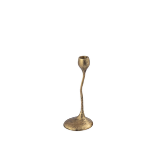 Nouveau support à bougie moderne et courbé pour la décoration intérieure, porte-bougie de haute qualité, finition dorée, en aluminium coulé, personnalisé et fait main - Product Image 1