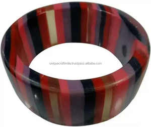 Colección de brazaletes de resina de madera de diseño Premium, ropa de pulsera incrustada de pétalos de moda con perlas, artesanía india única, bodas, fiestas - Product Image 6