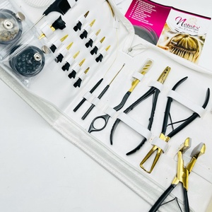 Kit d'outils Rexene blanc pour outils d'extension de cheveux en noir et or Outils de soins capillaires pour salon de coiffure - Product Image 4