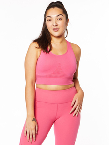Soutien-gorge de sport simple, léger, respirant et écologique pour femme, sans coutures, avec logo frontal, maintien élevé pour le fitness - Product Image 5