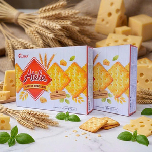 Cheese Crackers 204g Crunchy <b>Sweet</b> & Salty Snack Sachet <b>Packaging</b> ODM Supplier - Product Image 1