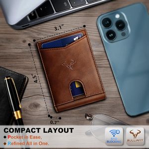 Portafoglio Sottile in Pelle da Uomo con 11 Scomparti, Blocco RFID, Porta Carte per Tasca Frontale, Regalo per Uomini - Product Image 2