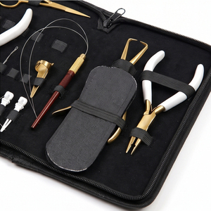 Kit de pinces professionnelles pour extensions de cheveux avec outils métalliques robustes et poignées ergonomiques pour l'application des extensions et le travail régulier - Product Image 6