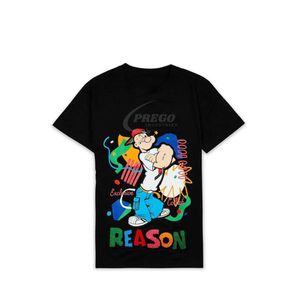 เสื้อยืดฮิปฮอปพิมพ์ลายคุณภาพสูง ปักลายเสื้อยืดผู้ชาย เสื้อยืดผ้าฝ้ายเปล่า - Product Image 3