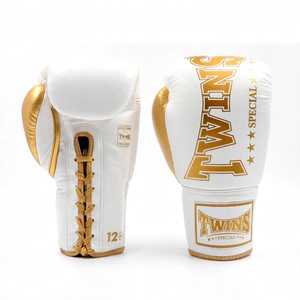 Último Modelo, Guantes de Boxeo Gemelos Personalizados al por Mayor, Color Amarillo, Cuero Vacuno Auténtico, con Cordones, para Entrenamiento y Sparring, MMA, Muay Thai - Product Image 6