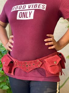 Sac de hanche en cuir suédé Ceintures de poche à la taille Sac banane en cuir élégant Ceintures de voyage multi-usages - Product Image 5