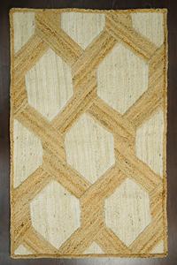 Tapis en jute tressé fait main, motif géométrique en nid d'abeille, décoration naturelle pour salon, fournisseur en gros Inde - Product Image 6
