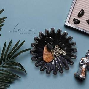 Bol en marbre cannelé à bord sculpté, design contemporain, 100 % fait main, pour table, finition polie et brillante, pour salon - Product Image 3