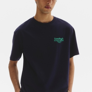 เสื้อยืดคอกลมทรงปกติสำหรับผู้ชาย ผ้าฝ้าย 100% สไตล์ฮิปฮอป กันยับ น้ำหนัก 320 กรัม แขนสั้น รับสกรีนโลโก้ตามสั่ง OEM - Product Image 1
