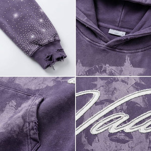 เสื้อฮู้ดพิมพ์ลาย Valley ทรงโอเวอร์ไซส์ สีม่วง สำหรับทุกเพศ สวมใส่สบาย ทรงปกติ ผ้าเฟรนช์เทอร์รี่ 100% ผ้าฝ้าย สไตล์ฤดูใบไม้ร่วง - Product Image 6