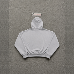 PREMIUM QUALITY GREY OVERSIZED <b>ZIP</b> <b>UP</b> HOODIE WITH UTILITY POCKETS Casual Cotton French Terry HEAVYWEIGHT OVERSIZED HOODIE Autumn - Product Image 6