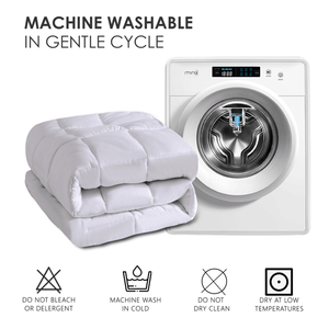 Piumino Trapuntato Oversize a Quadri Bianco di Lusso per Hotel, Piumino Invernale Pesante e Voluminoso per Camere da Letto e Pensioni - Product Image 2