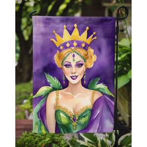 Queen Mardi Gras ธงประดับสวนหลากสีสำหรับตกแต่งลานจดหมายแบนเนอร์สำหรับงานศิลปะและเตียงดอกไม้ขนาดสวน - Product Image 3