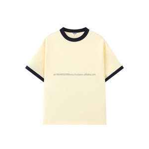 เสื้อยืดผ้าฝ้าย100% ใส่ได้ทั้งชายหญิงคุณภาพใหม่ระบายอากาศได้ดีรูปแบบการเย็บปะติดปะต่อกันของ200gsm ผ้า250gsm หนักสไตล์ตัดและเย็บแบบลำลอง - Product Image 1