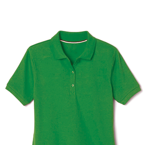 Polo à manches courtes vert pour femme Harry Johnson Production, 100 % coton tricoté, couleur unie, coupe classique, 2026 - Product Image 6