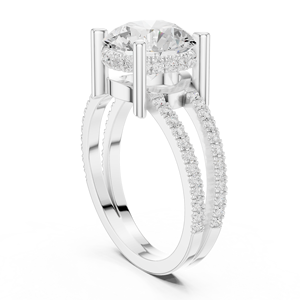 3 CT Lab Grown Diamond 14K Solid Gold <b>Split</b> VS VVS EF Round Brilliant Cut Solitaire <b>Ring</b> for Daily Wear Wedding Trendy Style - Product Image 6