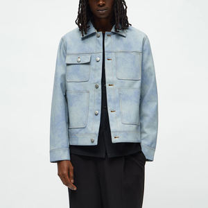 Veste en cuir de vache véritable pour homme de haute qualité - Logo sur le devant, coupe-vent et imperméable, cuir pakistanais, style antique - Product Image 1