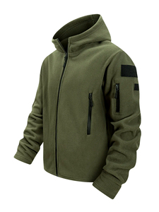 Chaqueta Impermeable Unisex de Forro Polar Color Caqui, con Capucha, Cierre de Cremallera, Cortavientos, Estilo Táctico Deportivo, para Trabajo, Abrigo Cálido de Invierno - Product Image 6