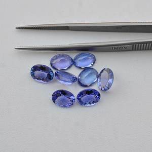 Piedra preciosa suelta hecha a mano con corte ovalado facetado de tanzanita azul natural de 6x8mm para anillos, colgantes, pulseras, pendientes, joyería, accesorios DIY - Product Image 1