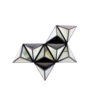 Modern Luxury Black Iron Metal Wall <b>Art</b> Unique Glass Shape New Arrival Decorative Piece for Home Living Room - Product Image 1