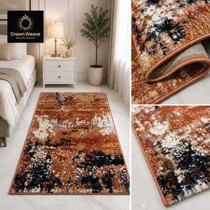 Tapis d'hiver doux, moelleux, confortable et chaleureux en peluche, à poils moyens, moderne, non toxique, antidérapant, avec envers en jute, pour la maison - Product Image 2