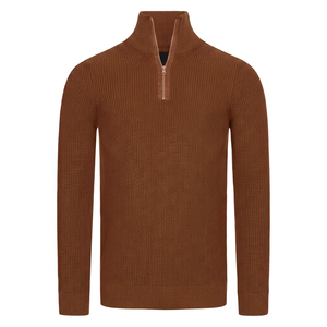 Men's <b>Quarter</b>-<b>Zip</b> Golf Pullover 100% Cotton Fleece Winter Activewear <b>Sweater</b> with Custom Front Logo Blank Athletic Shirt - Product Image 1