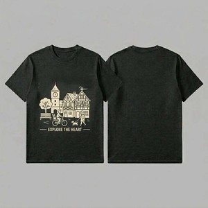 เสื้อยืดพิมพ์ลายทรงหลวมสำหรับผู้ชาย แขนสั้น สไตล์สตรีทแวร์ ผ้าฝ้าย 100% ผ้า Worsted ป้องกันการเป็นขุย น้ำหนัก 220 กรัม ขายส่งในสหรัฐอเมริกาและยุโรป - Product Image 3