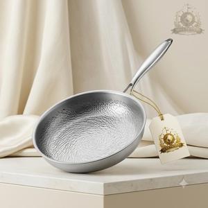 High Mirror Polish Stainless Steel Frying <b>Pan</b> Commercial Grade Chef Skillet Deep Fry <b>Pan</b> Induction Base Cookware Wholesale - Product Image 2
