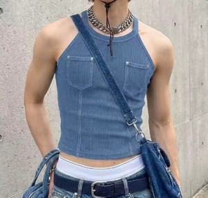 Men Tank <b>Tops</b> Solid Color O-neck Sleeveless Knitted <b>Male</b> Vests Summer Streetwear Sexy Fashion Casual <b>Crop</b> <b>Tops</b> For Man - Product Image 1