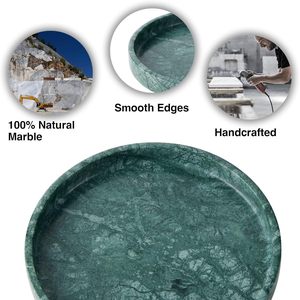 Luxury Green Marble Round Decorative <b>Tray</b> for Coffee Table Bathroom Vanity Kitchen Counter Modern Home Decor - Product Image 6