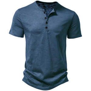 Camiseta Henley para Hombre al por Mayor, Talla Personalizada, Corte Ajustado, Precio Directo de Fábrica, MOQ Bajo, Envío Global, Calidad Garantizada - Product Image 1