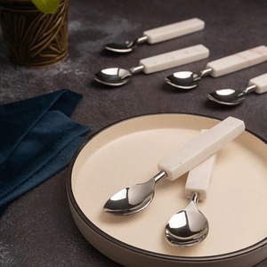 Designer Stainless Steel Cutlery <b>Set</b> With <b>Marble</b> Handle Dining Spoon Fork Knife <b>Set</b> Elegant Kitchen Tableware - Product Image 2