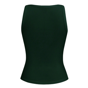Camiseta sin mangas Modu para mujer, con cuello en V, acanalada, ajustada, elástica, suave, transpirable, informal, de verano, para el día a día, estilo vintage. - Product Image 2
