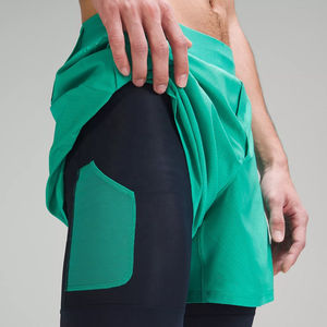 Men's Custom Logo Double-<b>Layer</b> Mesh Gym Shorts Breathable Comfortable Elastic Waist Tennis Running Workout Set Pockets OEM Team - Product Image 4