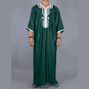 Vente directe d'usine, kaftan de Dubaï de haute qualité, nouveau design, vêtements islamiques pour hommes, jubbah en soie respirante - Product Image 1