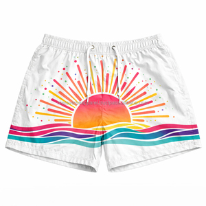 Pantalones Cortos Deportivos de Punto para Hombre, Blancos, de Secado Rápido, Cintura Elástica Media, con Estampado de Letras, Casuales - Product Image 6