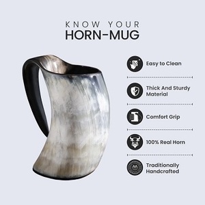 Eco-Friendly Handmade American Style Horn Mug Handle with Customized Packaging for <b>Beer</b> Wine Party Use-F S INTERNATIONAL - Product Image 1