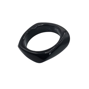 Elegant Black <b>Resin</b> Square Napkin <b>Ring</b> Modern Napkin Holder for Dining Table Stylish Home Decor Accessory - Product Image 1