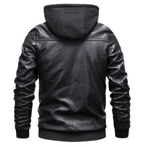 New Genuine Hodded Leather Jacket for Men's Top Quality Material Breathable Men Leather Jackets at Men Leather Jacket - Product Image 3