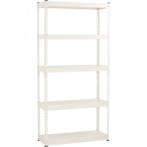 White metal bookshelf 5 shelf <b>open</b> storage <b>Bookcase</b> display rack Office living room furniture Metal storage <b>bookcase</b> - Product Image 1