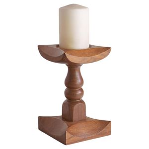 Classic Wooden Candle Holder Elegant <b>Rustic</b> Home Decoration Item For Dining <b>Table</b> Living Room And Festive Celebration Ambience - Product Image 2