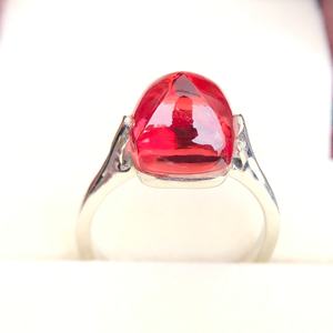 Natural Tourmaline Religious Engagement <b>Ring</b> 925 Sterling Silver 14K Gold Plated 10mm Sugarloaf Pink Tourmaline IGI Certified - Product Image 4