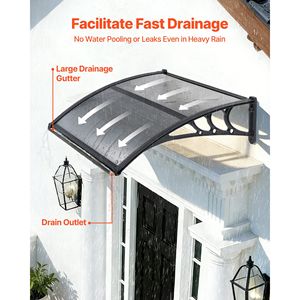 Tende da Sole per Porte e Finestre Esterne 30 X 39 Pollici con Staffa di Drenaggio in ABS, Protezione da Pioggia, Neve e Sole, Finitura Rivestita - Product Image 2
