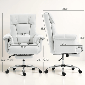 Sedia da Ufficio Comoda in Pelle Sintetica PU con Meccanismo di Regolazione Manuale, Nessuna Spedizione nei Fine Settimana - Product Image 3