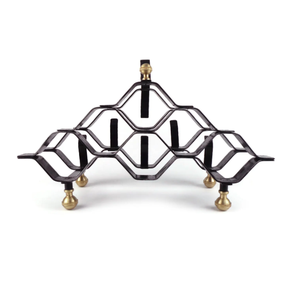 Estante para Vino de Hierro Forjado Vintage, Soporte Metálico Geométrico con Patas de Latón, Moderno Estante Hexagonal para Vino - Product Image 1