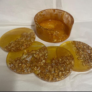Handmade Epoxy Resin <b>Crystal</b> Glitter <b>Coasters</b> Elegant Sparkling Drinkware Stylish Tabletop Decor Modern Resin Accessories Set - Product Image 5